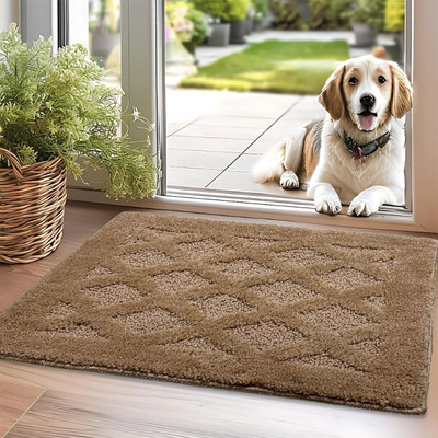 Enrich Homes Microfiber Door Mat(Beige, Medium)