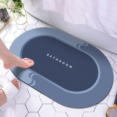 Dermeida Polyester, Rubber Bathroom Mat(Grey, Medium)