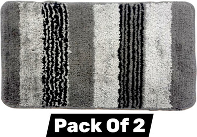 Praaj Microfiber Door Mat(Multicolor, Pack of 2, Medium)