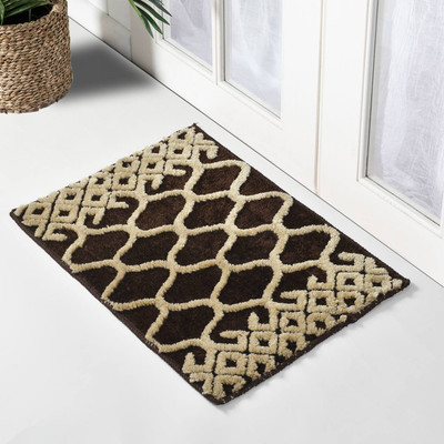 RJS Microfiber Door Mat(doormat100&Brown, Large)