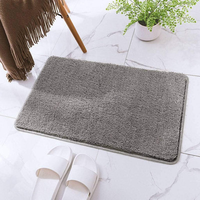 GBL COLLECTION Microfiber Bathroom Mat(Grey, Large)