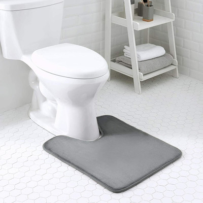 Wonder Work Microfiber Bathroom Mat(Grey, Medium)