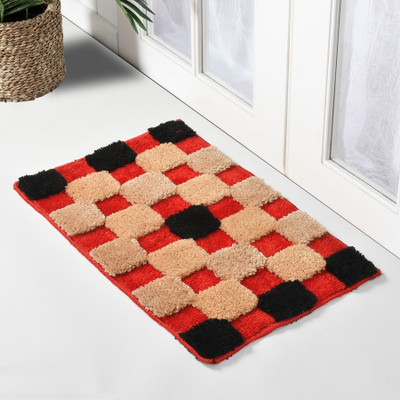 MINGET Microfiber Door Mat(Doormat140OrangeSkin, Large)
