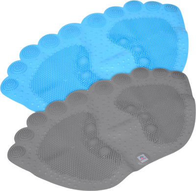 Heart Home PVC (Polyvinyl Chloride) Bathroom Mat(Multicolor, Medium, Pack of 2)