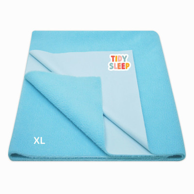 TIDY SLEEP Cotton, Fleece Baby Bed Protecting Mat(Babyblue, Extra Large)