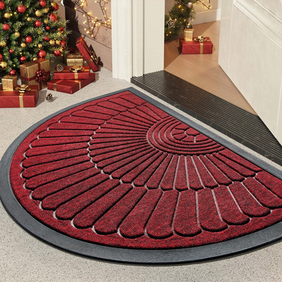 TICOLO Cotton Door & Floor Mat(MAHROON, Large)