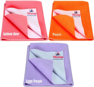 Totsnap Fleece, Rubber Baby Bed Protecting Mat(Salmon Rose ,Peach, Light Purple, Medium, Pack of 3)