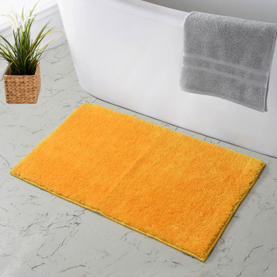 MAA HOME CONCEPT Microfiber Floor Mat(SOLID YELLOW, Medium)