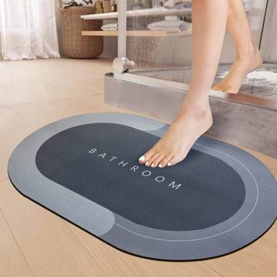 joco Rubber Bathroom Mat(Grey, Medium, Pack of 3)
