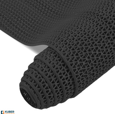 KUBER INDUSTRIES Rubber Bathroom Mat(Black, Large)