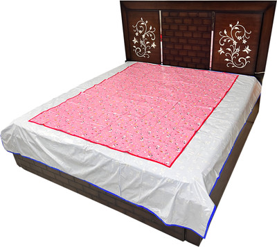 ECOSOFT Plastic Baby Bed Protecting Mat(PINK PENGUIN, Extra Large)