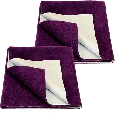 Totsnap Fleece Baby Bed Protecting Mat(Plum, Pack of 2, Small)