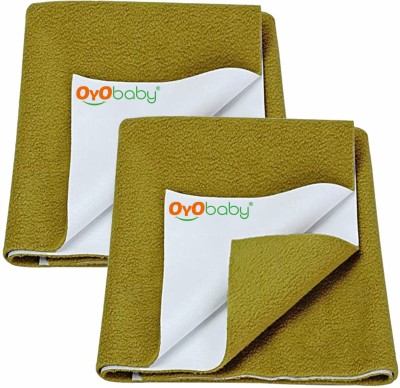 Oyo Baby Cotton Baby Bed Protecting Mat(Gold, Medium, Pack of 2)