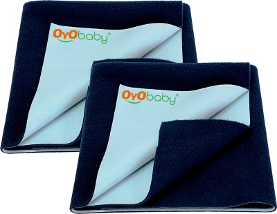 Oyo Baby Cotton Baby Bed Protecting Mat(Dark Blue, Small, Pack of 2)