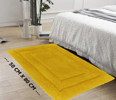 SKYAERON10 Cotton Door Mat(Mustard Yellow, Large)