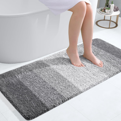 MAA HOME CONCEPT Microfiber Door Mat(Stripe Grey, Extra Large)