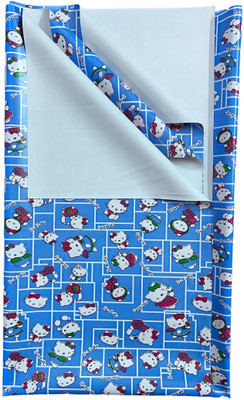 ECOSOFT Rubber Baby Bed Protecting Mat(BLUE KITTY, Extra Large)