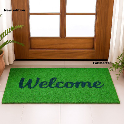 FABMARTS PVC (Polyvinyl Chloride) Door Mat(Green, Medium)