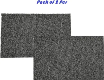 Aksh Creation Rubber Door Mat(Light Grey, Pack of 2, Medium)