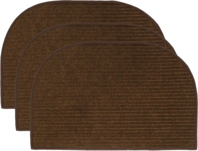 KUBER INDUSTRIES Microfiber Door Mat(Brown, Free, Pack of 3)