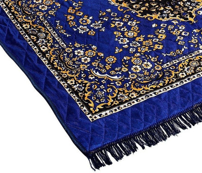 WebDealz 150 cm  X 210 cm Jute, Blended Carpet(Rectangle, Blue)