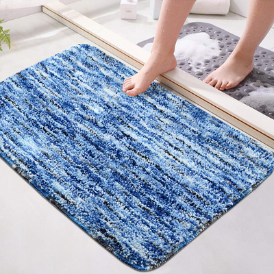 LADLI JEE Microfiber Bathroom Mat(Blue, Medium)