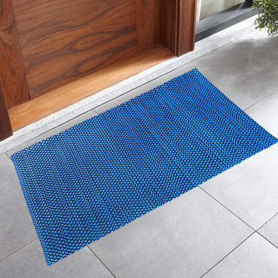 VSTUCART PVC (Polyvinyl Chloride) Door Mat(Blue, Medium)