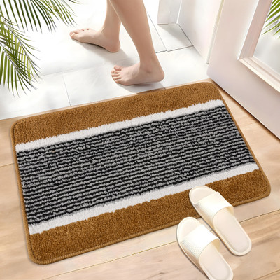 KUBER INDUSTRIES Microfiber Door Mat(Gold, Medium)