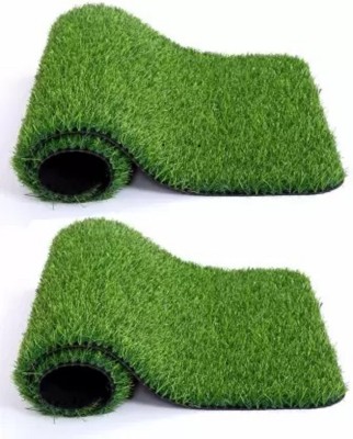 CHETANYA LOOMTEX PP (Polypropylene), Artificial Grass Door Mat(Green, Medium, Pack of 2)