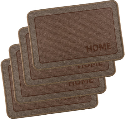 KUBER INDUSTRIES Polyester Door Mat(Brown, Free, Pack of 4)