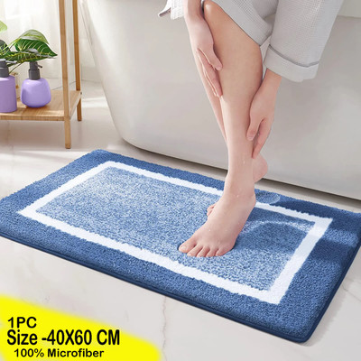 Slayy with Style Microfiber Door Mat(Blue, Medium)