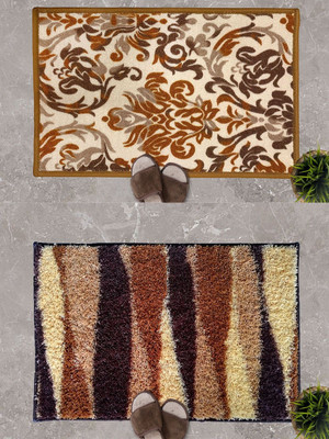 Athom Living Polyester Floor Mat(Multicolor, Medium, Pack of 2)