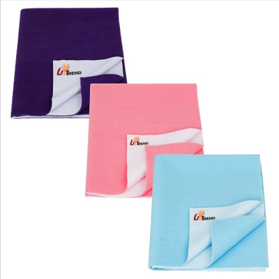 UpTend Cotton Baby Bed Protecting Mat(PINK, PLUM, SKY BLUE, Pack of 3, Small)