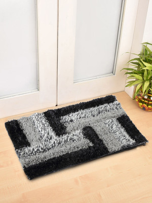 Fabinaliv Polyester Door Mat(Black, Small)