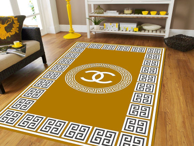 BLINKSYMART Yellow Velvet Carpet(152.4 cm,  X 213.36 cm, Rectangle)