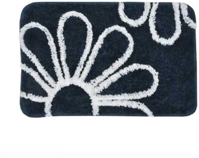 MbsHandloom Microfiber Door & Floor Mat(Blue, Small)