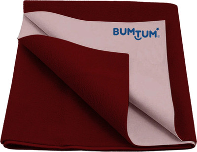 BUMTUM Cotton, Fleece Baby Bed Protecting Mat(Maroon, Medium)