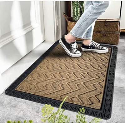 Shieldfab Rubber Door Mat(Brown-Z, Large)