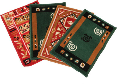 KUBER INDUSTRIES Microfiber Door Mat(Multicolor, Free, Pack of 4)