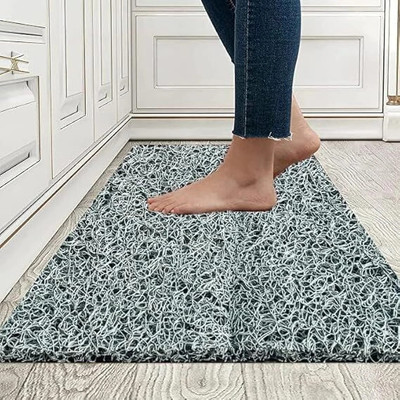 VOBLIN PVC (Polyvinyl Chloride) Floor Mat(16 x24 inch, Grey, Small)