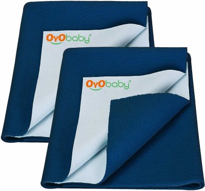 Oyo Baby Cotton Baby Bed Protecting Mat(Dark Sea Blue, Small, Pack of 2)