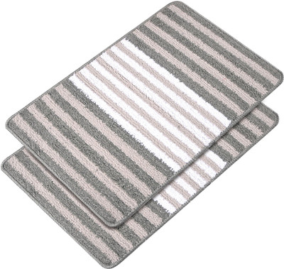KUBER INDUSTRIES PVC (Polyvinyl Chloride) Kitchen Mat(Grey, Pack of 2, Extra Large)