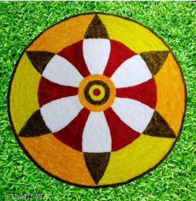 Rylie Rubber, Cotton Door Mat(Yellow, Multicolor, Medium)