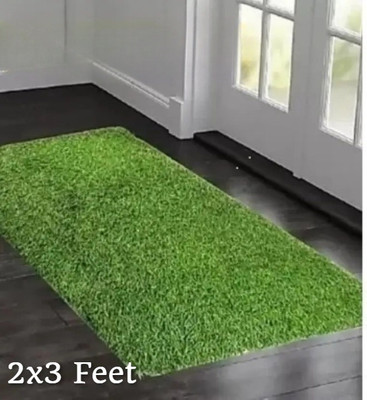 RADHE KRISHNA HANDLOOM Cotton Door Mat(Grass 2x3Ft, Free)
