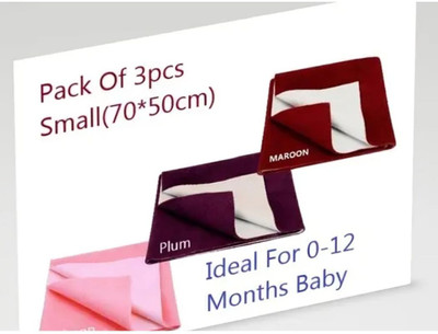 NEETU ENTERPRISES Polycotton Baby Bed Protecting Mat(Plum1, Small, Pack of 3)
