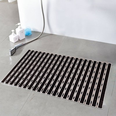 ANS Plastic Bathroom Mat(Black, Medium)