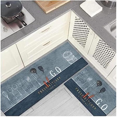 VPYXEN Rubber Kitchen Mat(Multicolor, Pack of 2, Free)