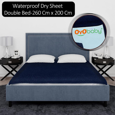 Oyo Baby Cotton Baby Bed Protecting Mat(Dark Blue, Free)