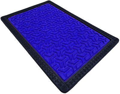 OPTICA WEAVES PP (Polypropylene) Door Mat(Blue, Large)