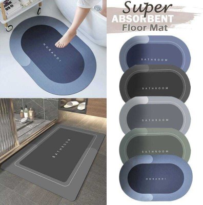 Shivay Creation Rubber Bathroom Mat(Blue, Free)